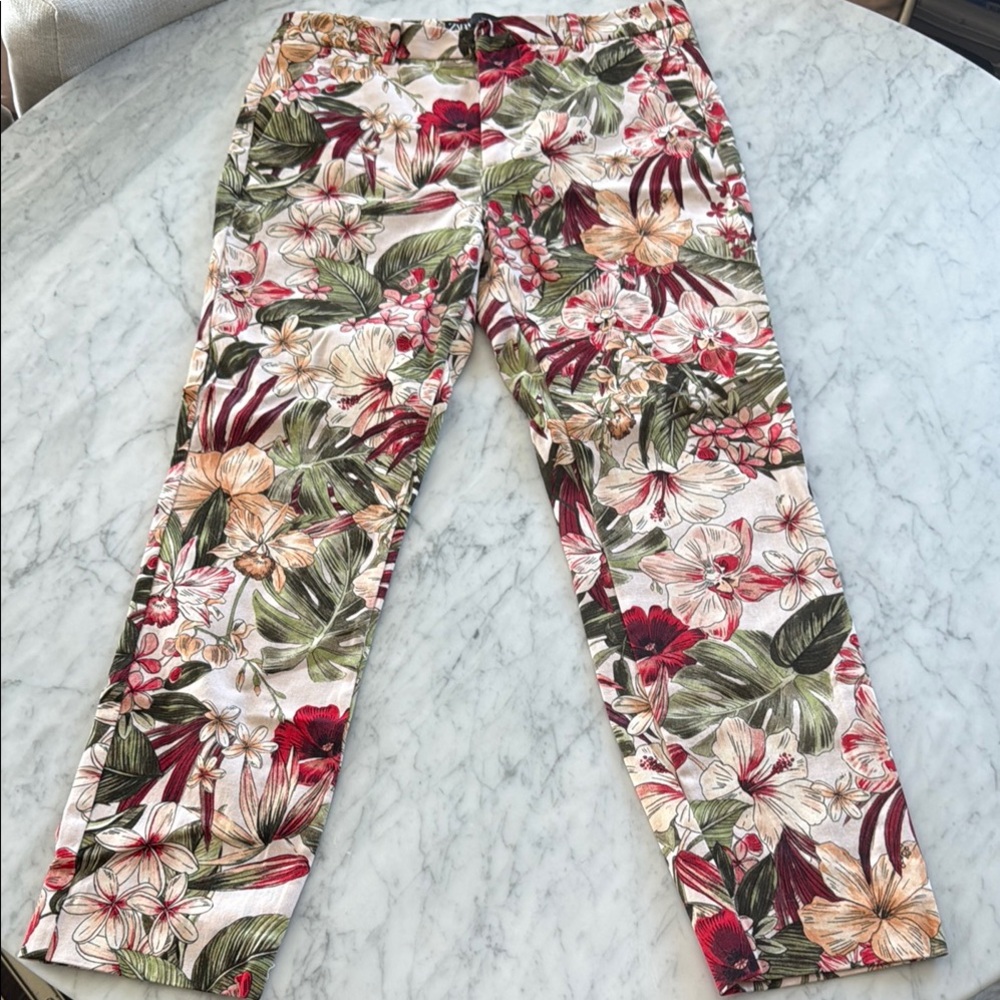 Zara Floral Ankle Pants